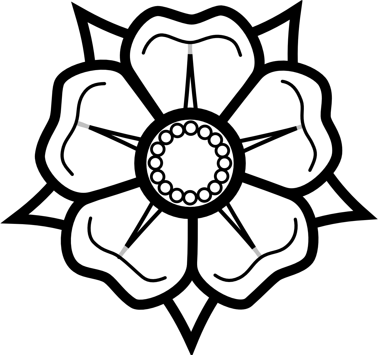 Black And White Flower Drawing - Easy Flowers To Draw (1331x1220)