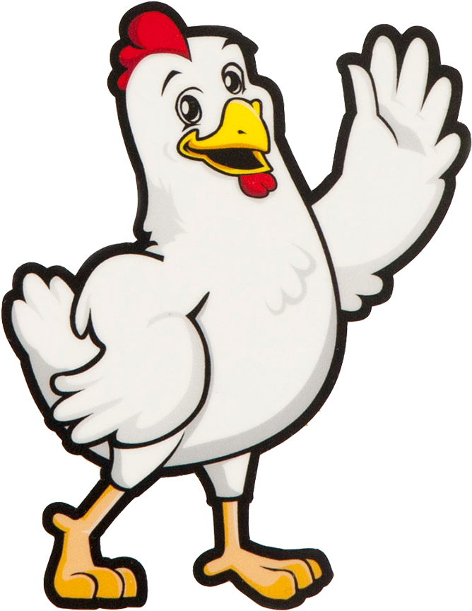 Happy Hen Treats® Stickers - Cartoon Hen Png (885x885)