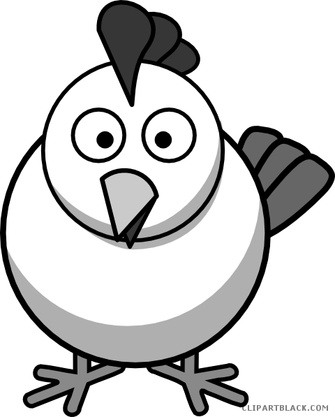 Quality Chicken Animal Free Black White Clipart Images - Cartoon Chicken (480x597)