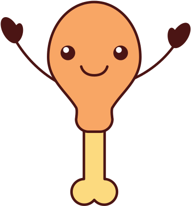 Kawaii Fried Chicken Grilled Grocery Food Cartoon - Kawaii Meat (550x550)