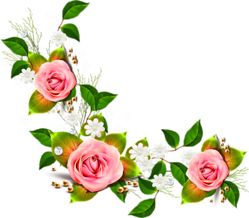Ирча «0 115ab0 1652cdda Orig » На Яндекс - Pink Flower Corner Png (500x437)