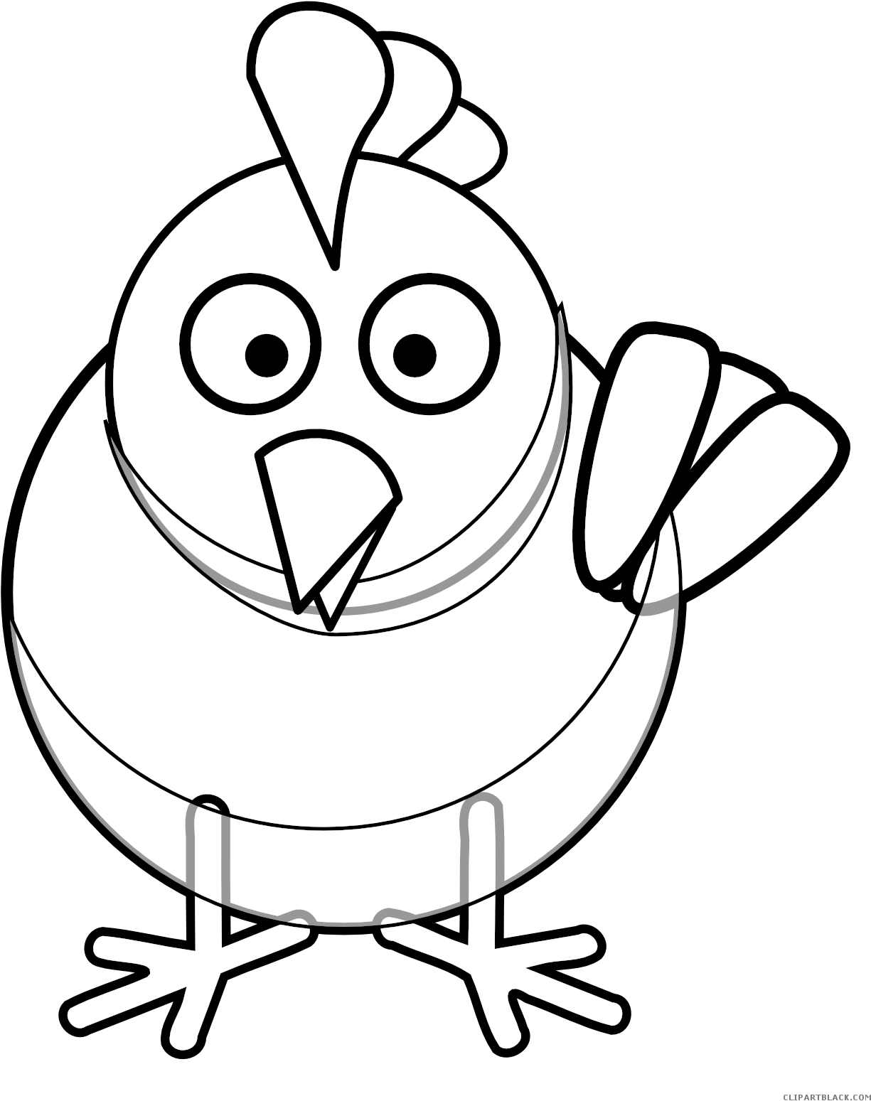 Black And White Chicken Animal Free Black White Clipart - Coloring Page Turkey (1331x1597)