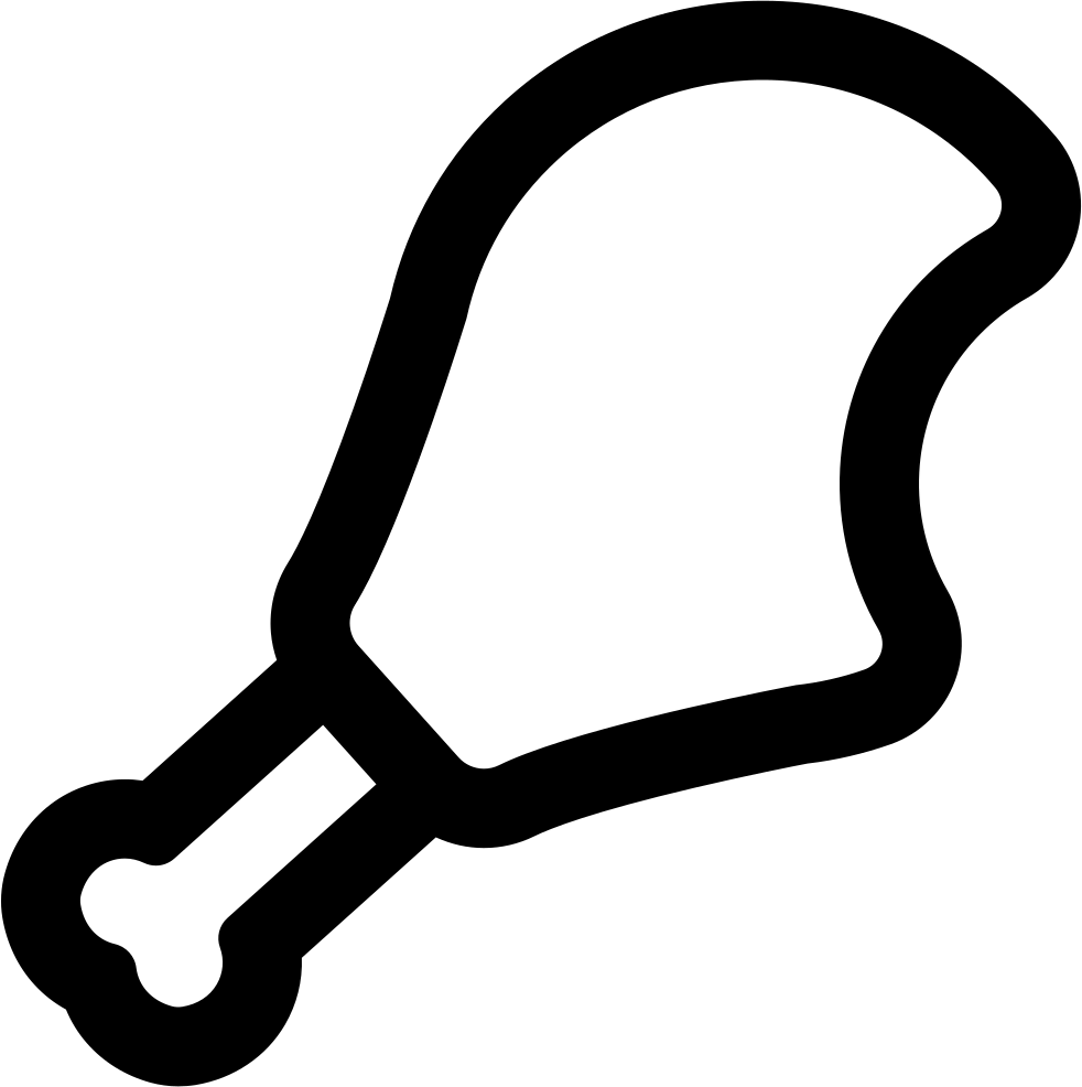 Chicken Leg Outline With A Bite Comments - Chicken Leg Icon Png (982x986)