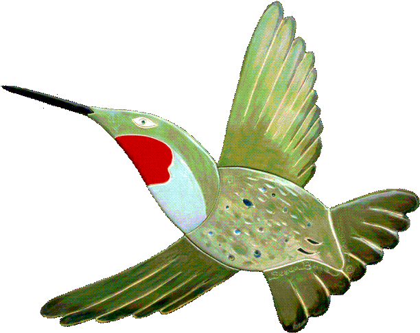 Large Free Form Ceramic Panel Of Hummingbird In Flight - Hummingbird (640x502)