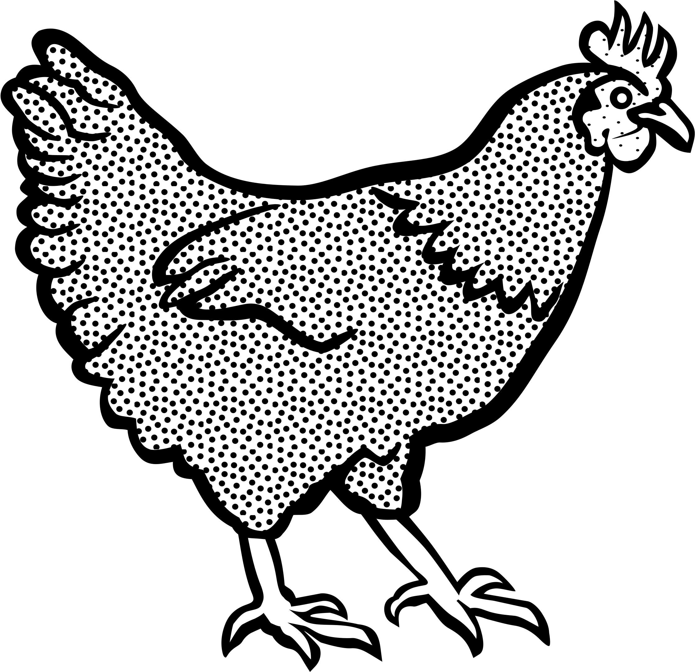 Big Image - Chicken Clipart Black And White (2400x2325)