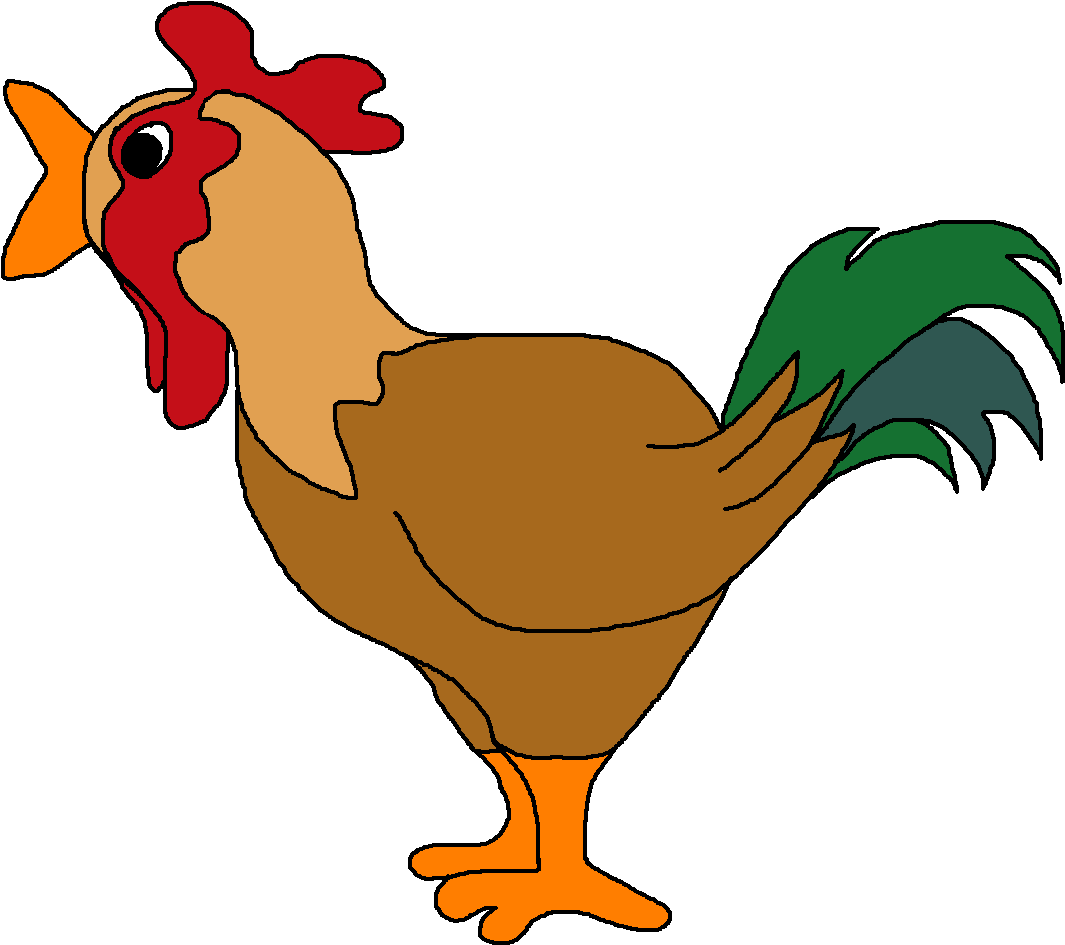 See Here Chicken Clipart Black And White Free Download - Rooster Clipart Free (1078x951)