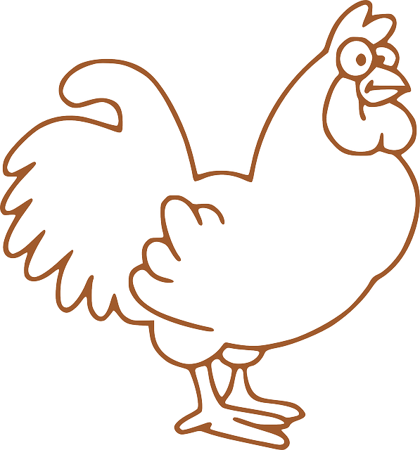 Agriculture Cock, Hen, Bird, Chick, Farm Animal, Farm, - Tavuk Çizimi (597x640)