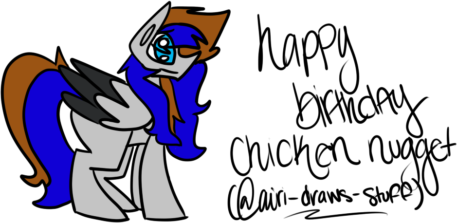 Happy Birthday Chicken Nugget By Sketchinglosty - Cartoon (1000x500)