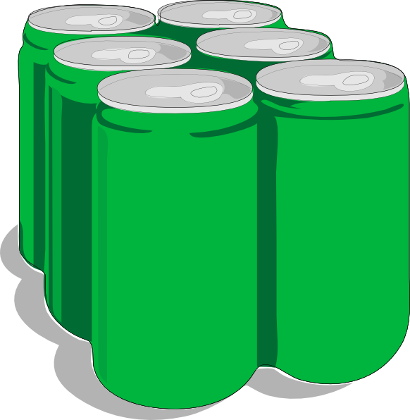Beverage Cans Clip Art At Clker - Six Pack Of Coke Clipart (582x596)