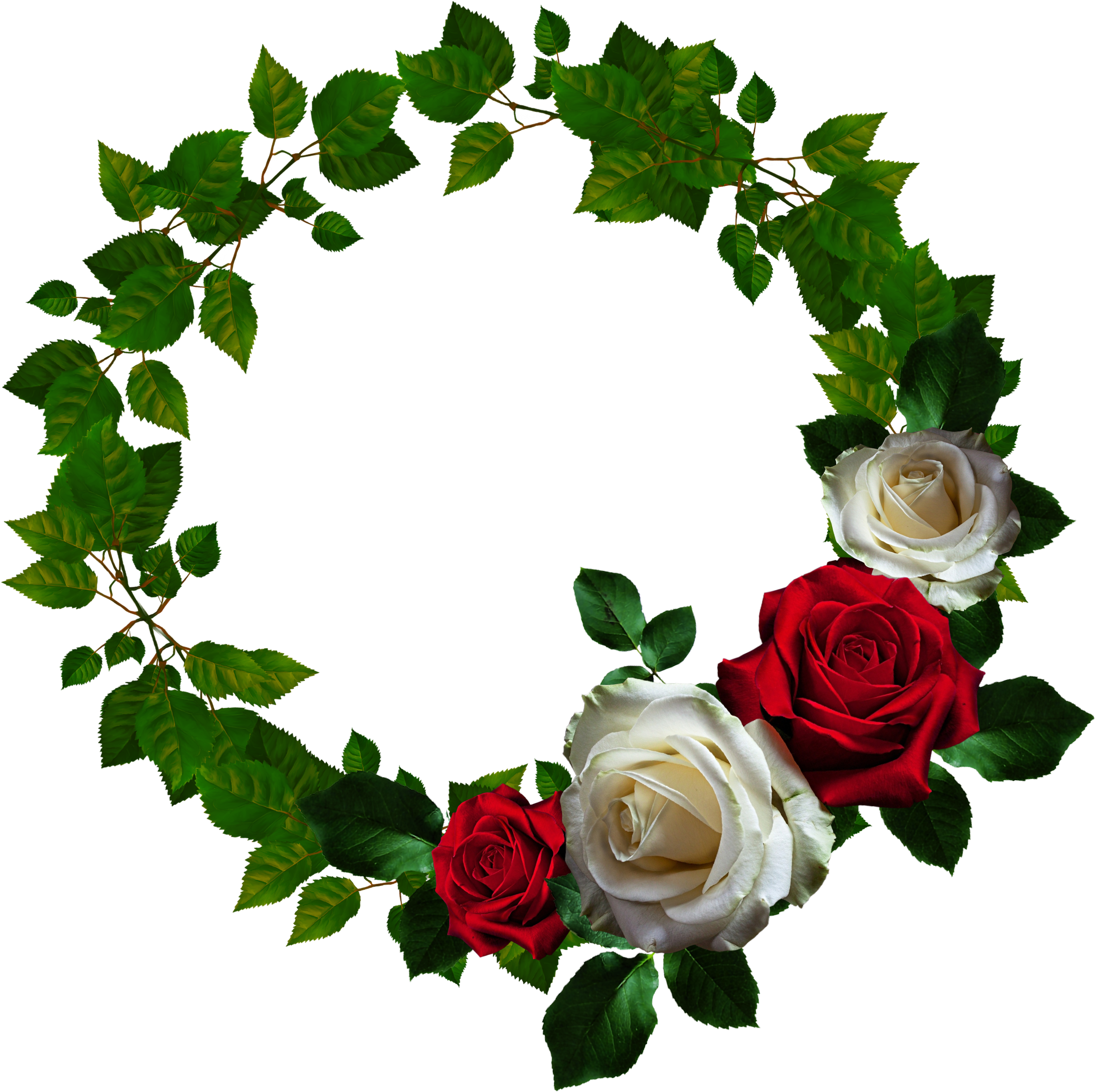 Picture Frame Flower Clip Art - Round Wreaths Png (2411x2400)