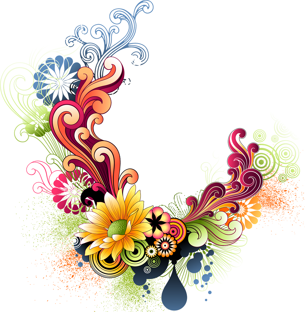 Flower Collage Art Clip Art - Flower Collage Art Clip Art (1170x1200)