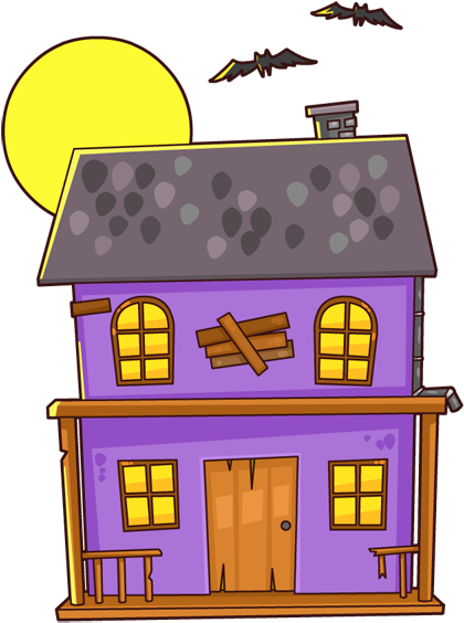 Haunted House Clipart Simple - Easy Cartoon Haunted House (600x658)