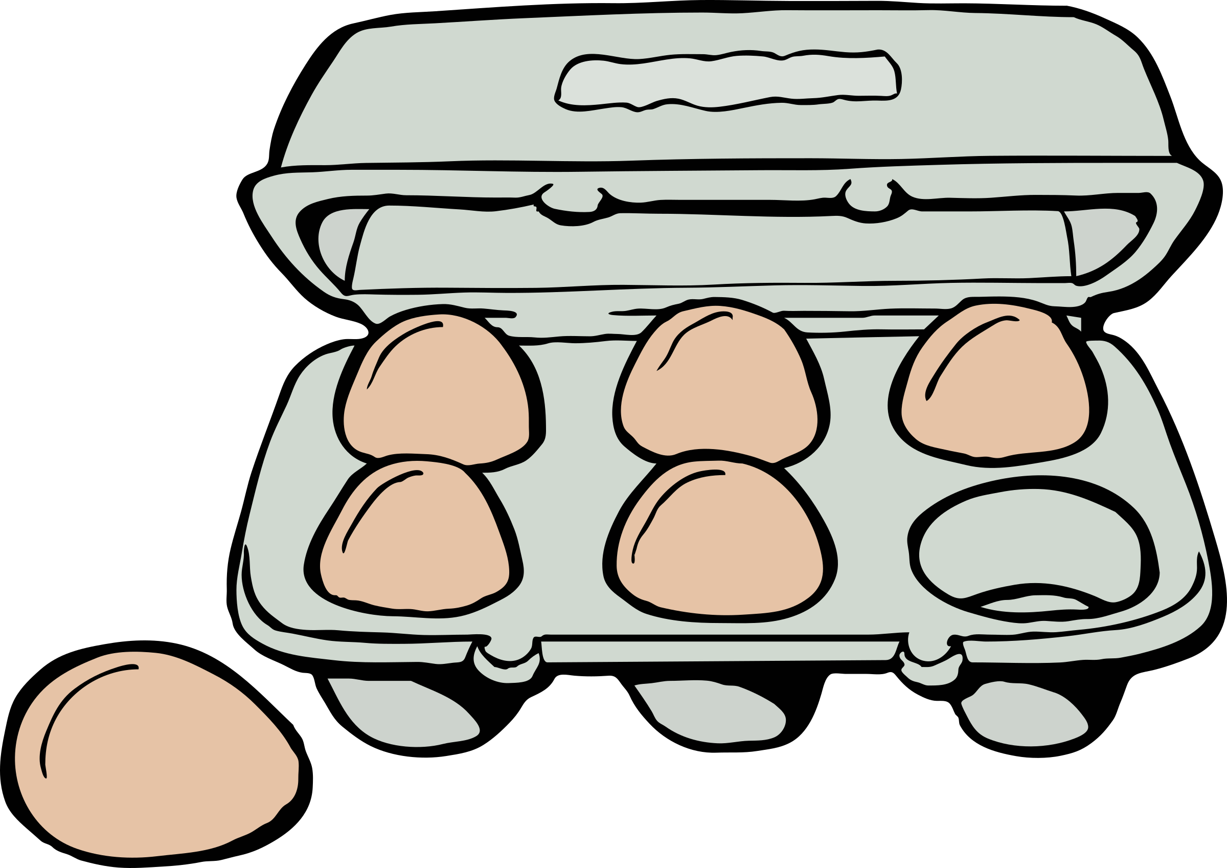 Fried Egg Egg Carton Clip Art - Fried Egg Egg Carton Clip Art (2400x1697)