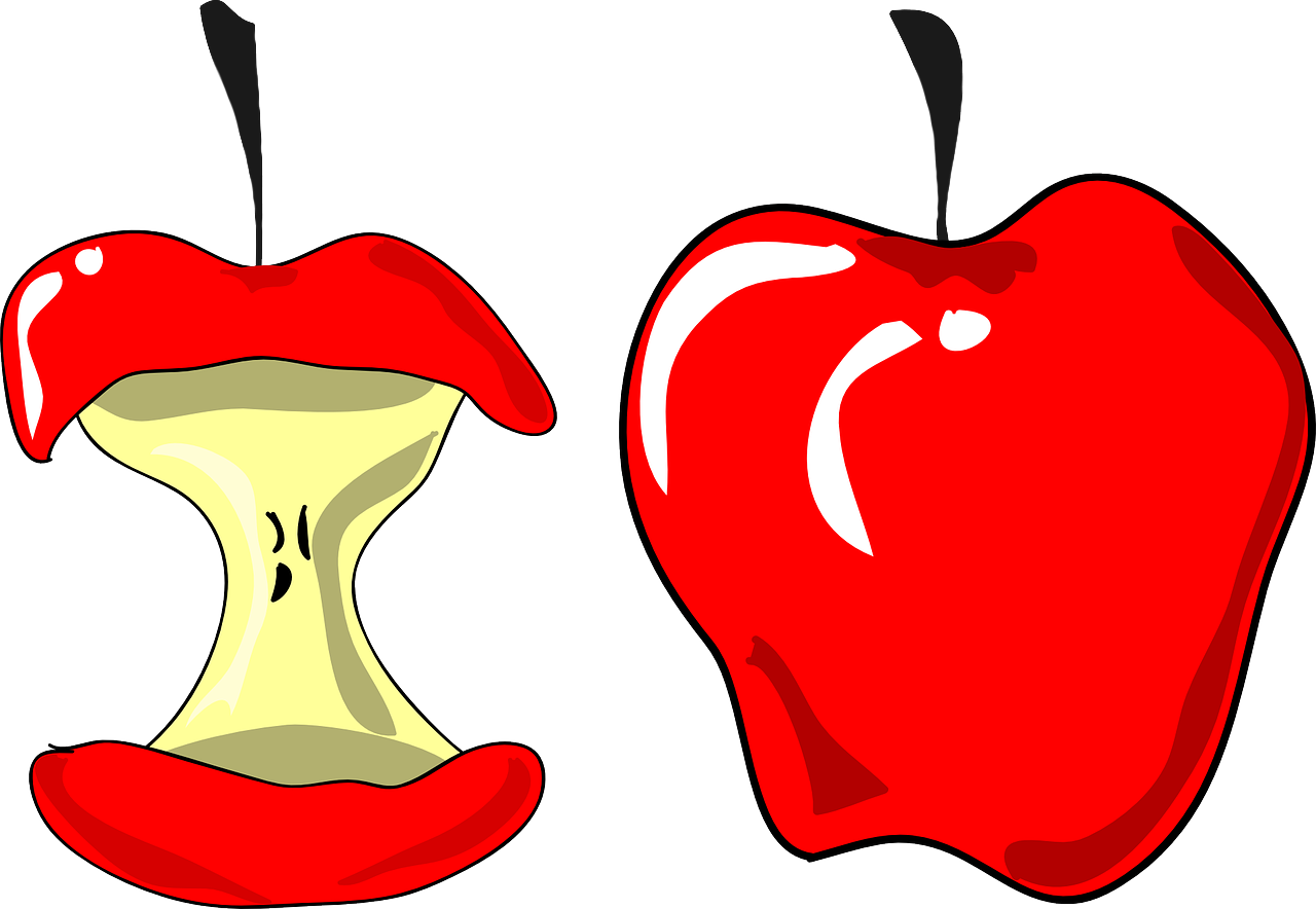 Apple Clip Art 7 - Eaten Apple Clipart (1280x884)