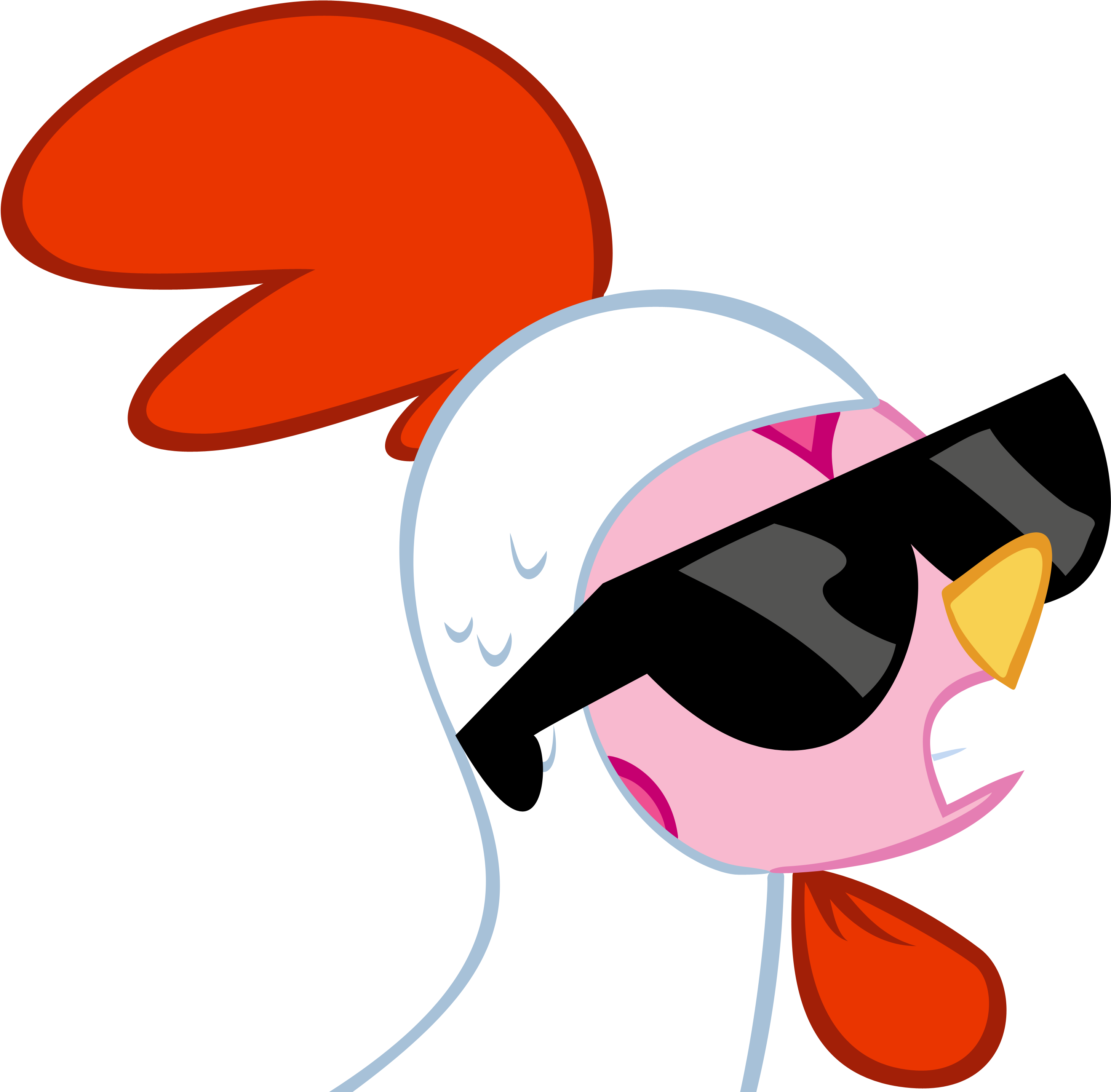 Deal With It - Chicken Cartoon With Glasses (3337x3000)