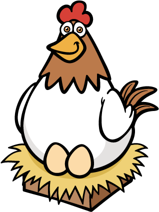 Chicken Cartoon Clip Art - Hen Laying Egg Cartoon - (567x567) Png Clipart  Download