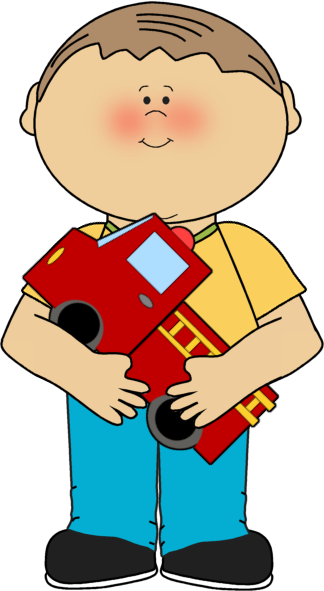Boy With A Firetruck - Preschool Clipart Boy (324x591)