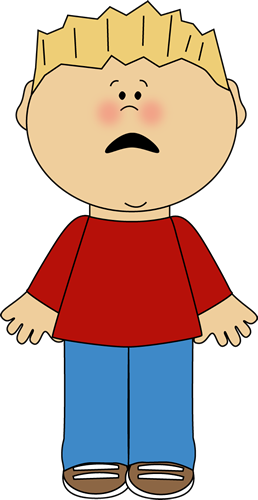 Boy With A Scared Face Clip Art - Sad Boy Clipart (258x500)