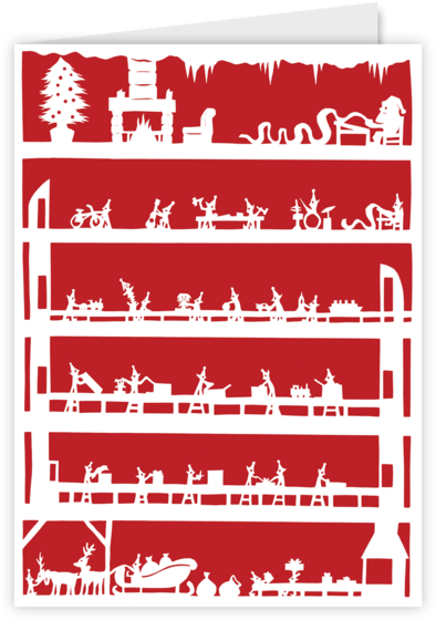Santa's Workshop Card - Santa's Workshop Card (600x600)