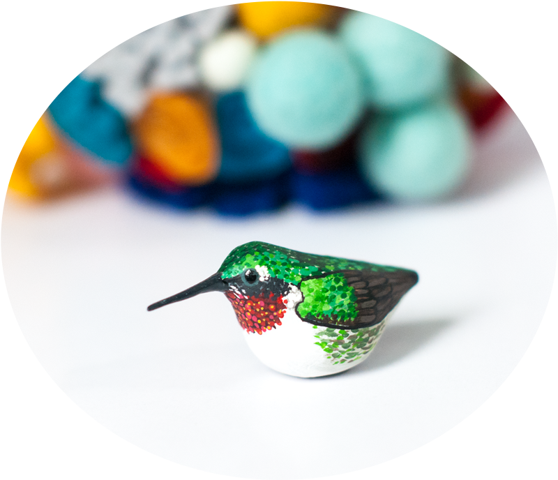 Ruby-throated Hummingbird Miniature - Ruby-throated Hummingbird Miniature (1200x800)