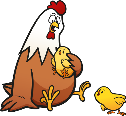 Clipart Civcivleriyle Oynayan Tavuk - Tavuk Hareketli Gif (466x435)