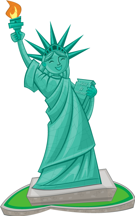 Statue Of Liberty Cartoon Clipart - Clipart Statue Of Liberty (461x737)