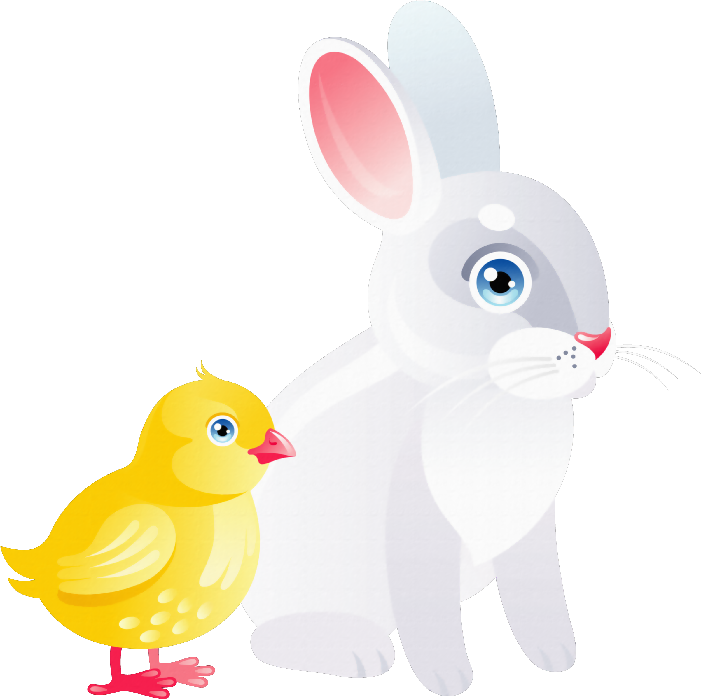 Bunny Dracula Cartoon - Easter Chicken And Bunny (2538x2524)