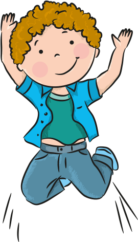 Clipart Mutluluktan Havaya Sıçrayan Mavi Yelekli Erkek - Happy Friendship Day Kid (400x500)