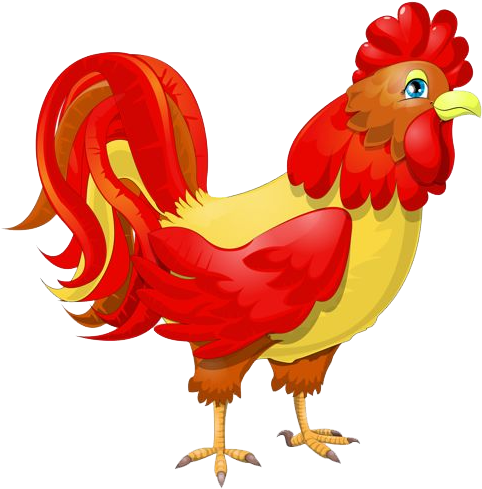 Cock Png - Con Gà Trống Hoạt Hình (494x500)