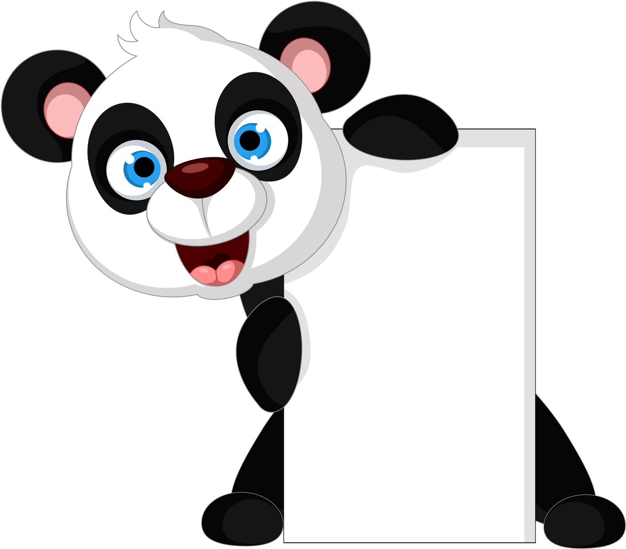 Tag Toppers - Cartoon Panda (1280x1125)