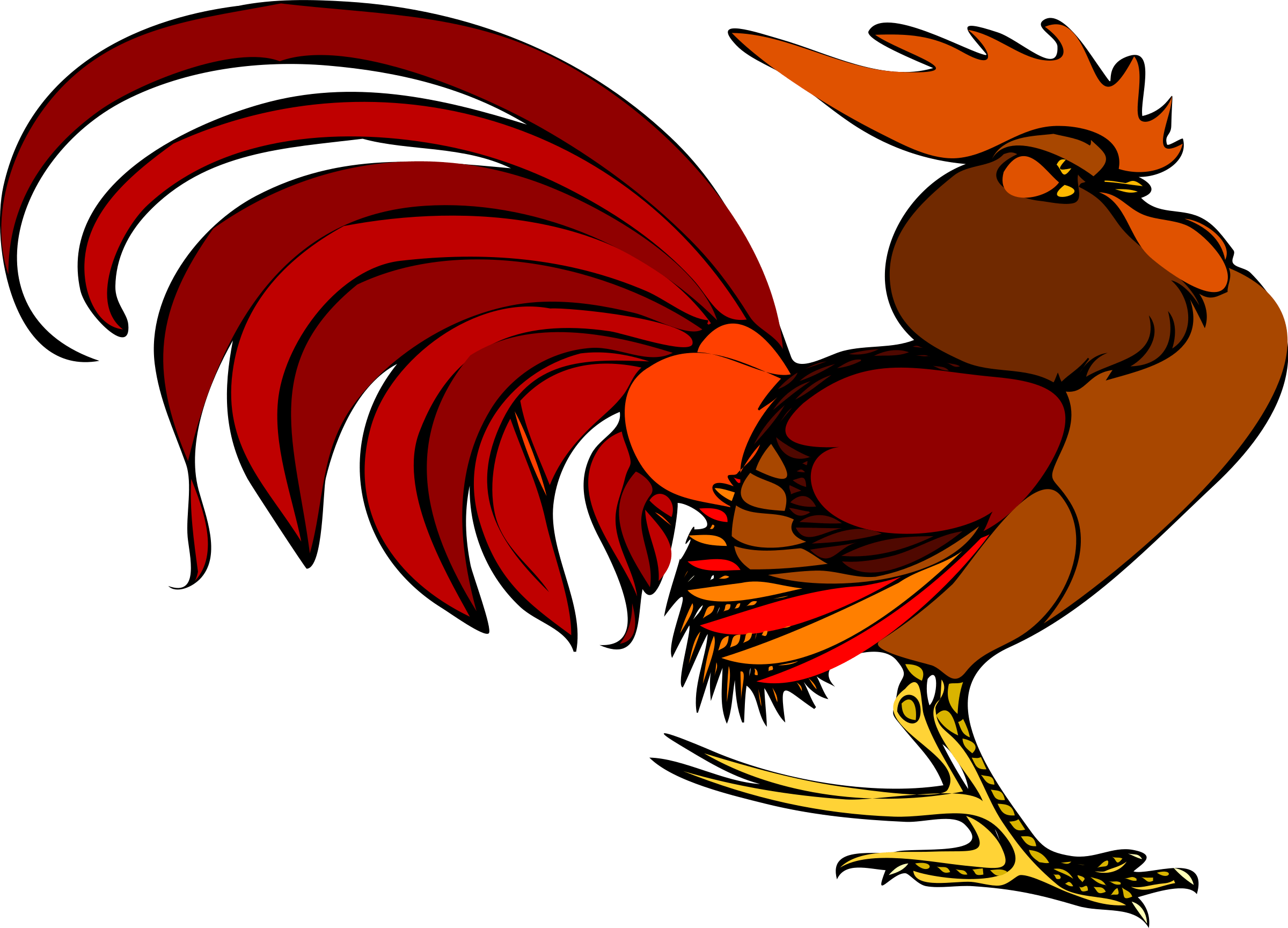 Little Red Hen Clipart - Free Clipart Cute Rooster (2400x1729)