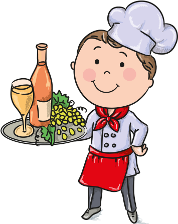 Clipart Servis Tepsisi Tutan Aşçı Çocuk - 廚師 可愛 (400x500)