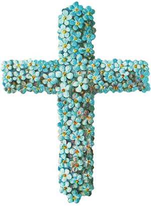 Vintage Easter With Cross, Easter Flower Cross Forget - Easter Cross Transparent Background (317x413)