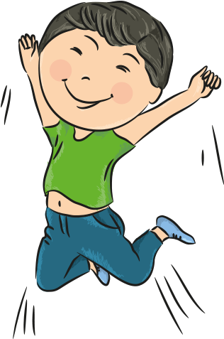 Clipart Mutluluktan Havaya Sıçrayan Yeşil Tişörtlü - Friendship Day Images Boy And Girl (400x500)