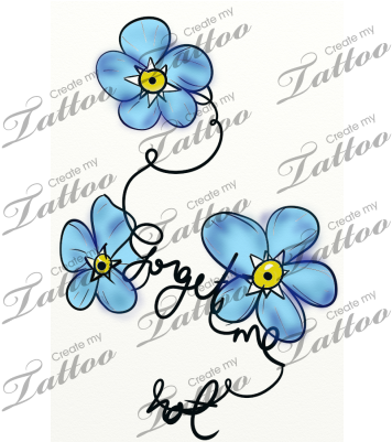 Marketplace Tattoo Forget Me Not Vine And Flower - Forget Me Not Flower Tattoo Designs (400x400)