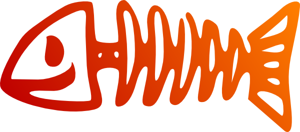 Happy Fish Bone Clip Art - Fishbone Clipart (600x264)