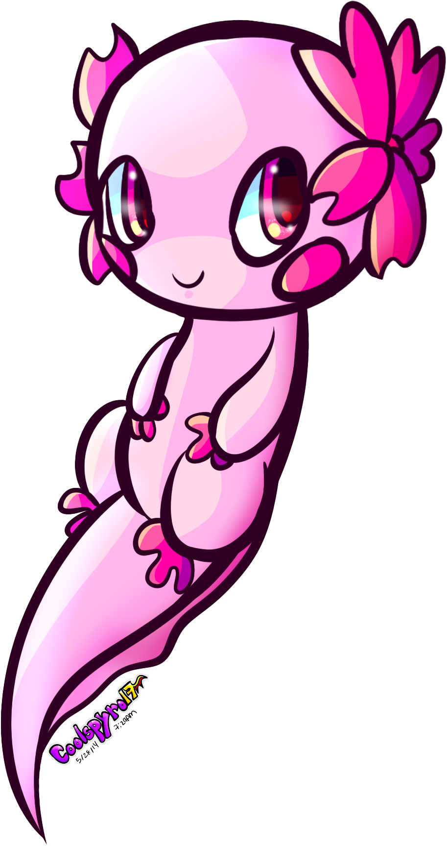 Commission Sakura Axolotl By Skoryx - Axolotl Clip Art (913x1727)