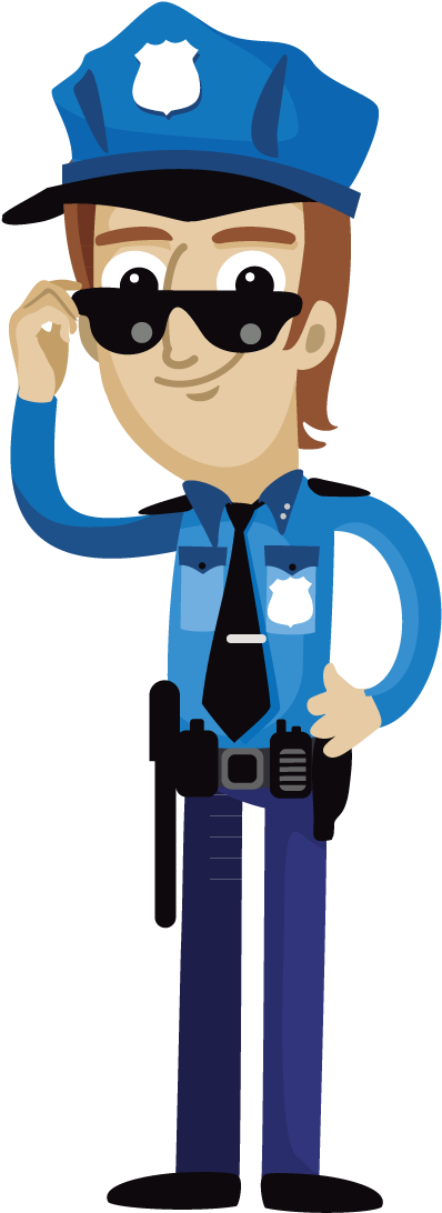 Cartoon Police Officer Clip Art - Transparent Background Police Clipart (842x1213)