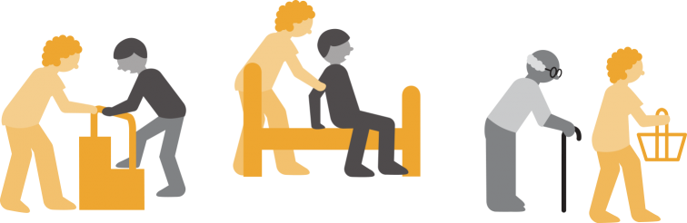 Illustration Showing People Receiving Three Different - Silhouette (756x246)