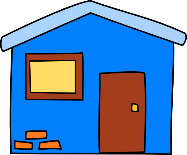 Blue House 2 Clip Art - Clip Art (600x498)