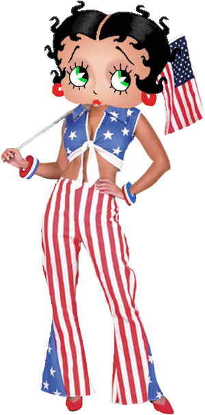 Betty Boop Wearing Red, White And Blue - Happy 4th Of July Betty Boop (333x620)