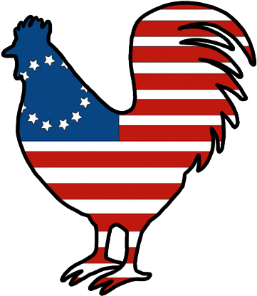 Patriotic Roscoe, Takoma Park's Rooster Mascot In Red, - Rooster (450x456)