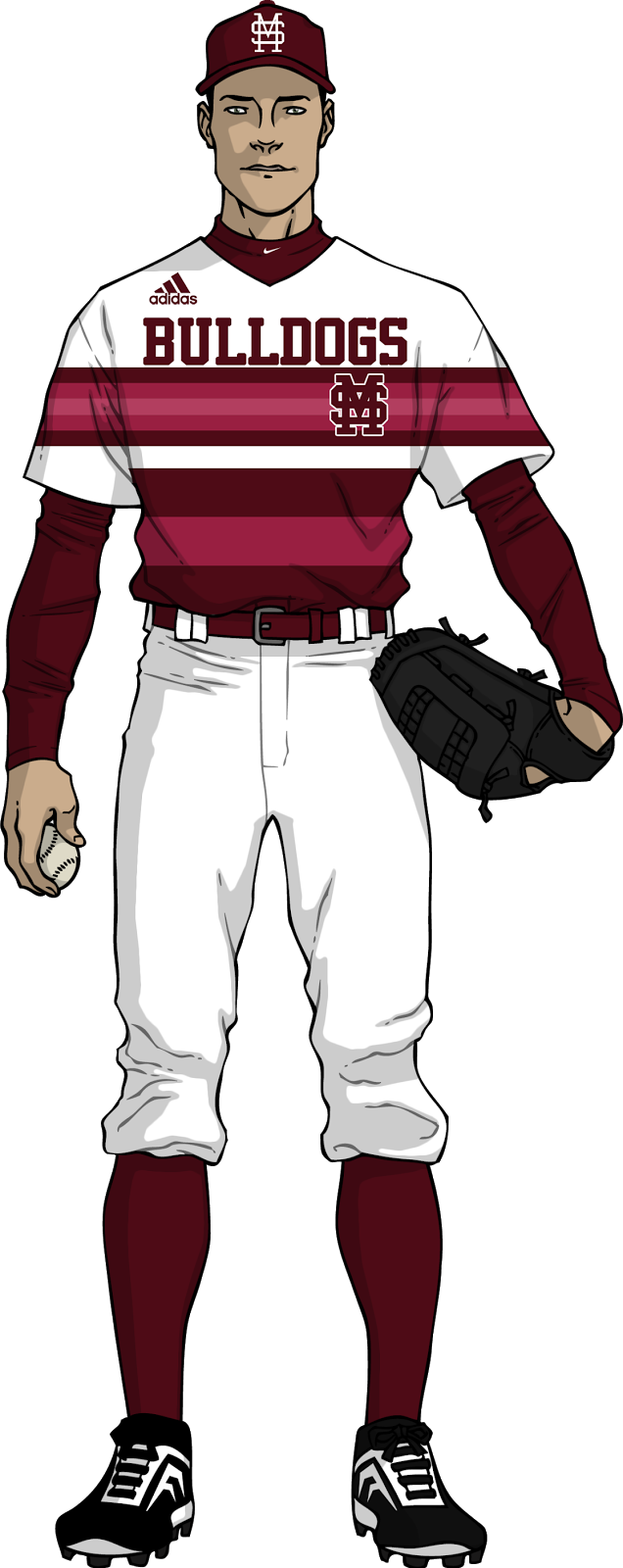 The Bulldogs Currently Have Four Hats - Mississippi State Baseball Uniforms (636x1600)