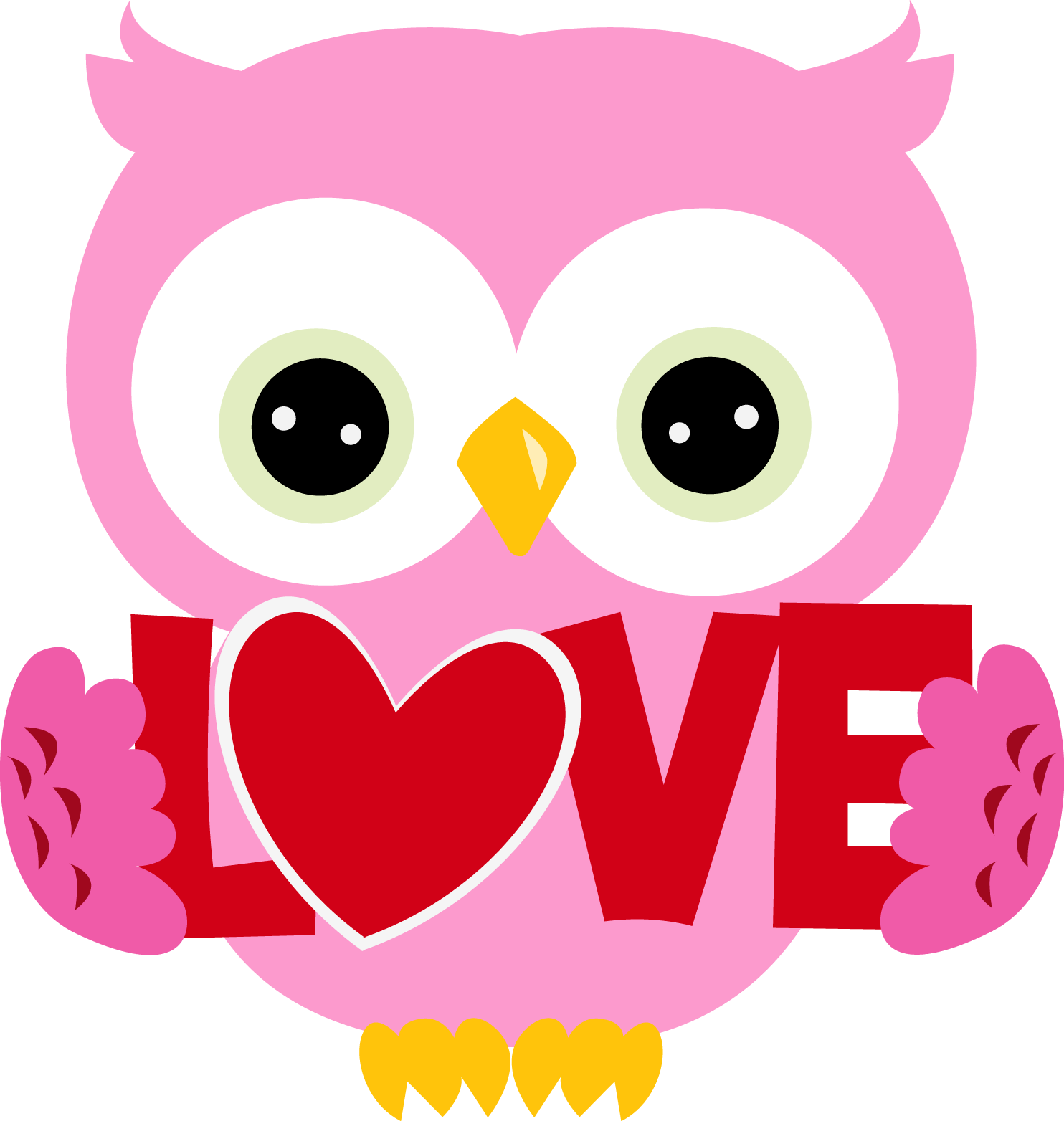 Black - Valentine Owl Clipart (1484x1564)