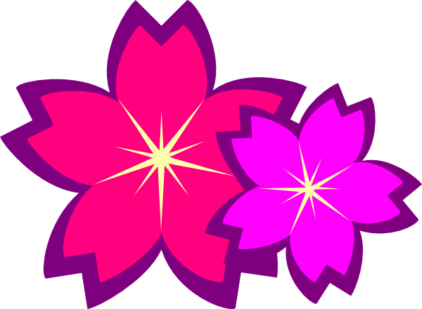 This Free Clip Arts Design Of Purple Flowers - Pink And Purple Flowers Clip Art (600x440)