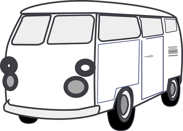 Van Clip Art - Van Clipart Black And White (640x459)