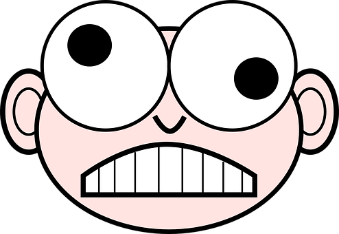 Eyes Crazy Funny Face Isolated Glasses Sca - Crazy Person Clip Art (494x340)