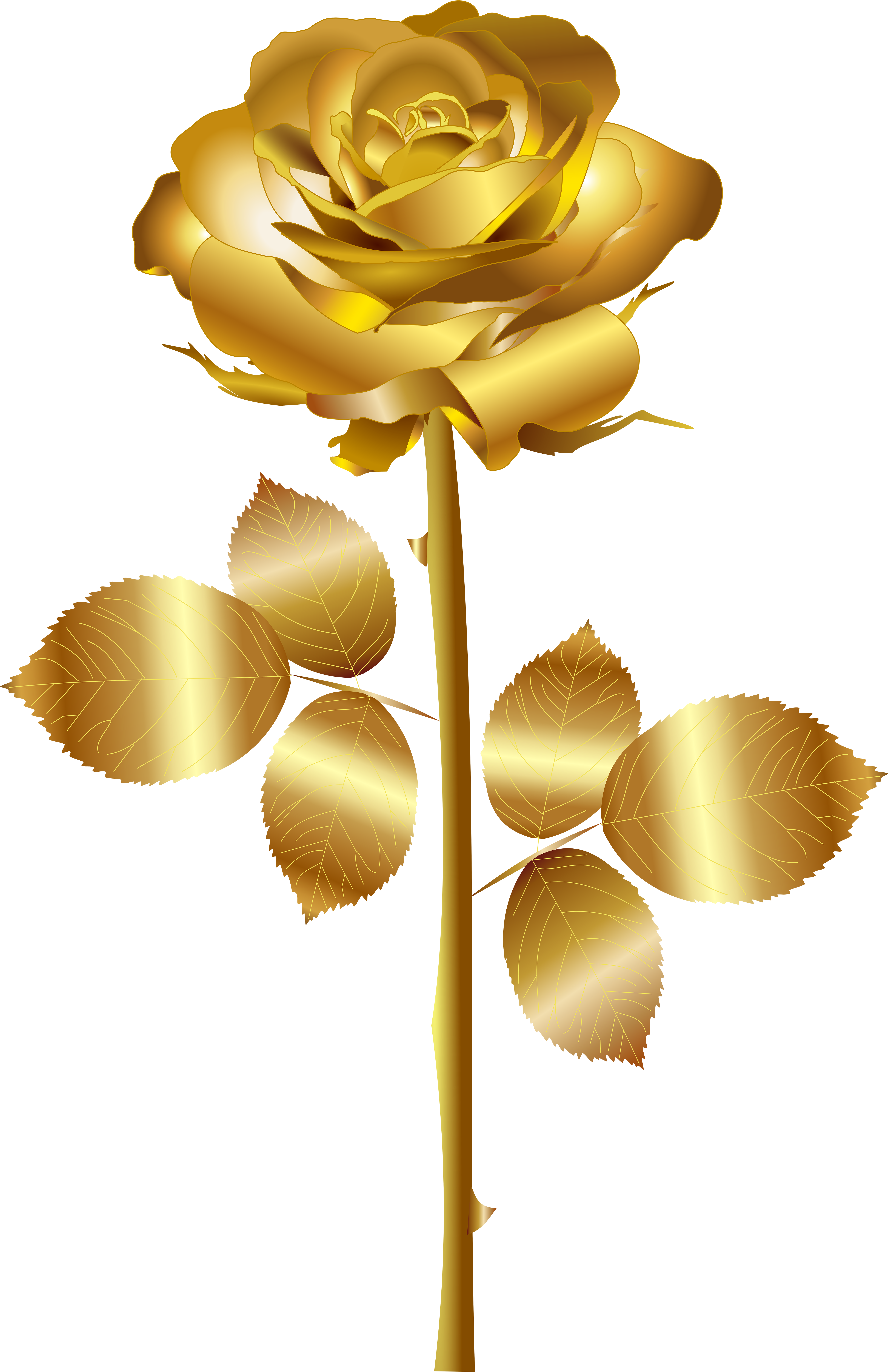 Yellow Flower Clipart One Flower - Gold Rose Png (5184x8000)