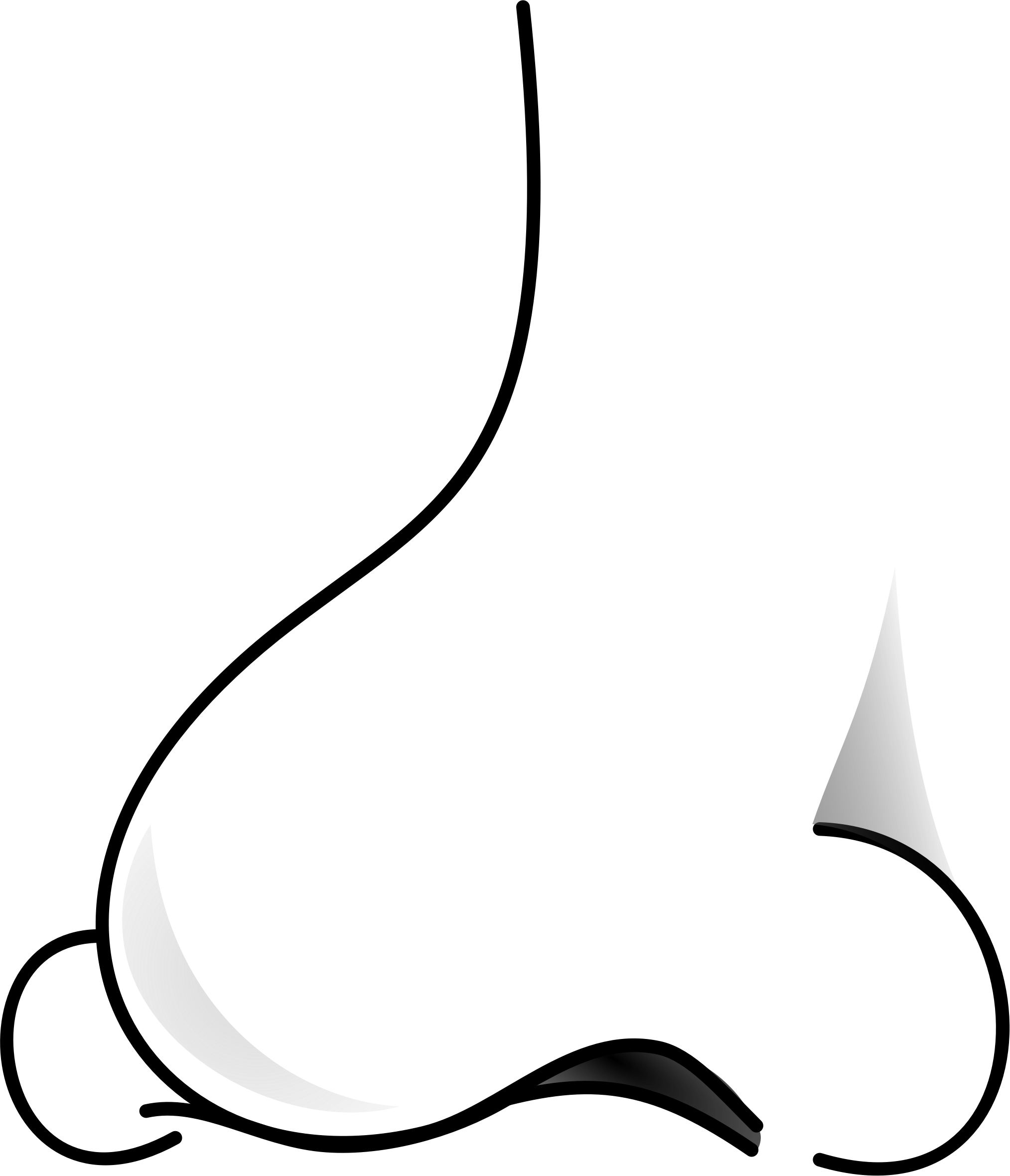 Clipart - Nose Black And White (2027x2360)