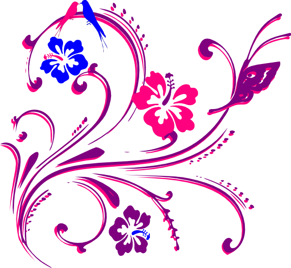 Butterfly Scroll Purple Blue Pink Tei Svg Clip Arts - Purple And Blue Butterfly (600x553)